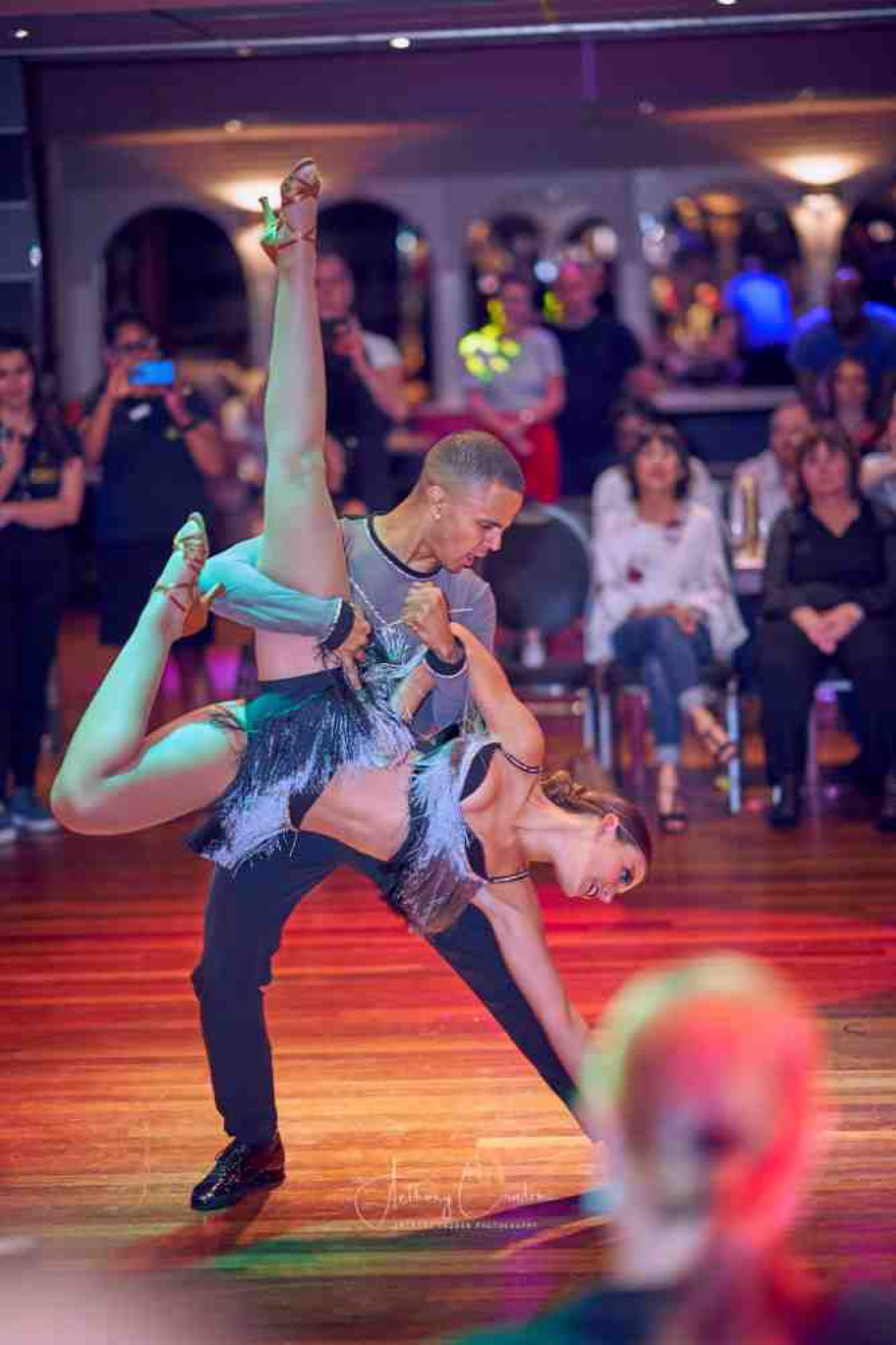André and Julia performing a salsa show