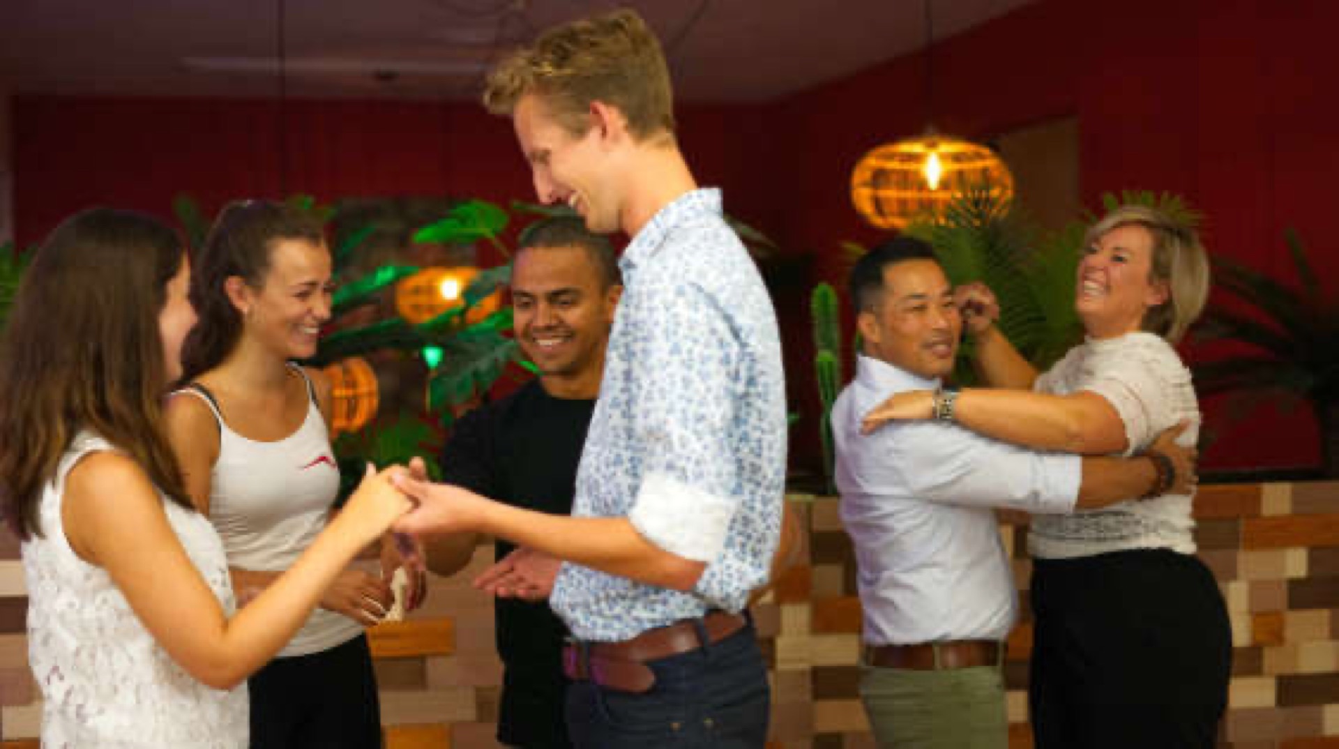 Teacher giving a salsa class
