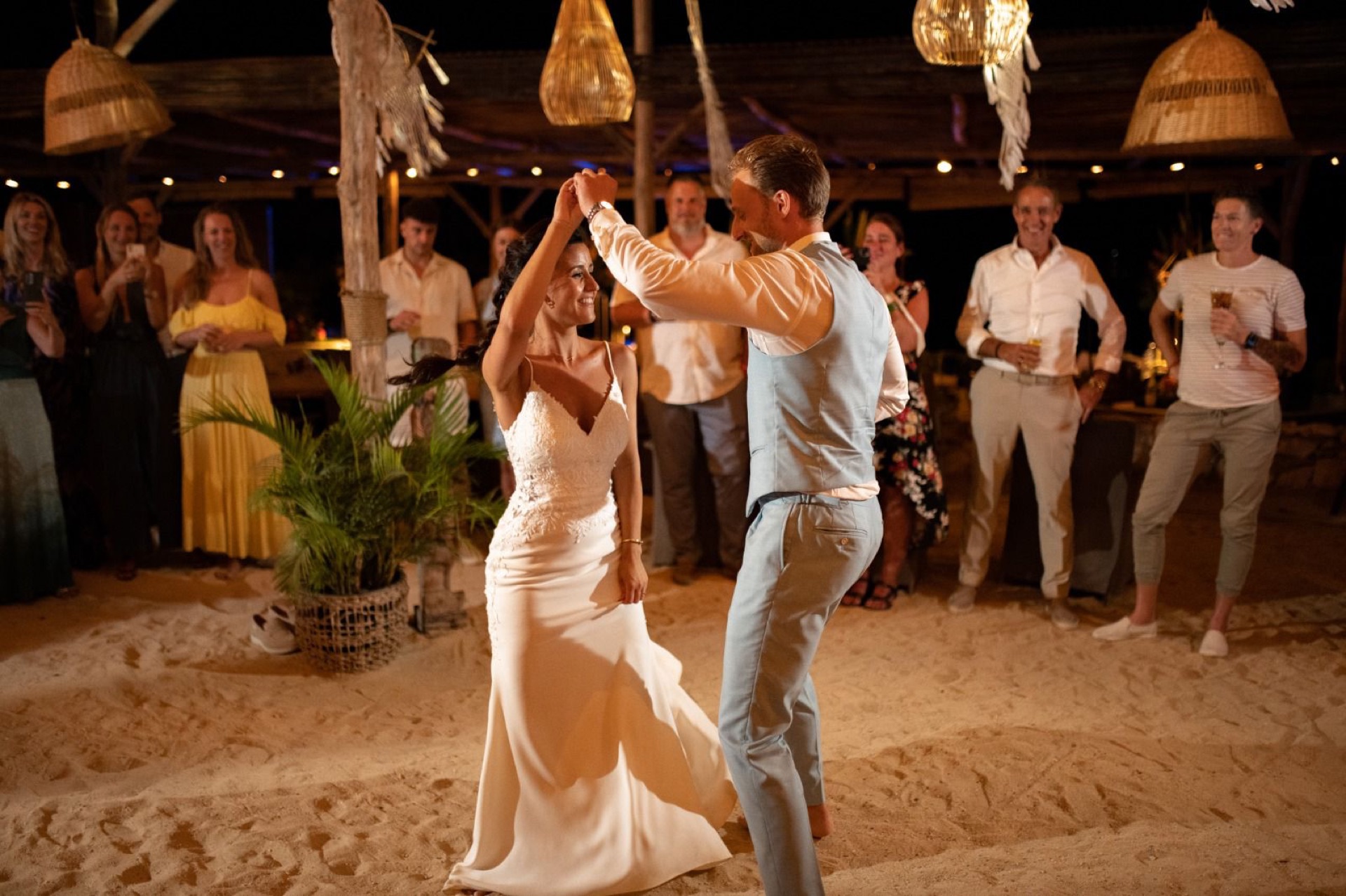 Bride and groom dancing their first dance
